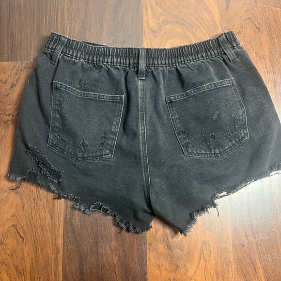 Aerie black denim distressed shorts size medium - Picture 9 of 9